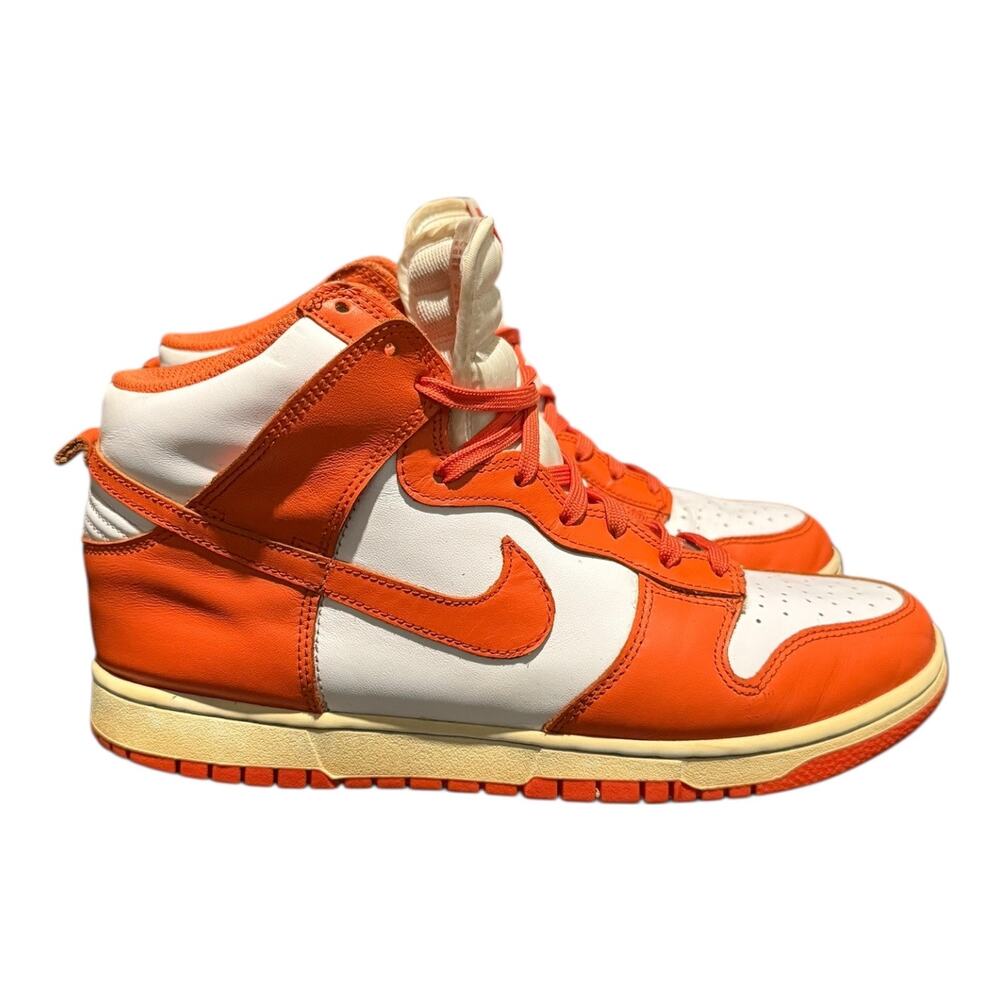 Nike Dunk High Men’s Size 10 Orange 2009 Leather High Top Sneakers Syracuse - Picture 2 of 9